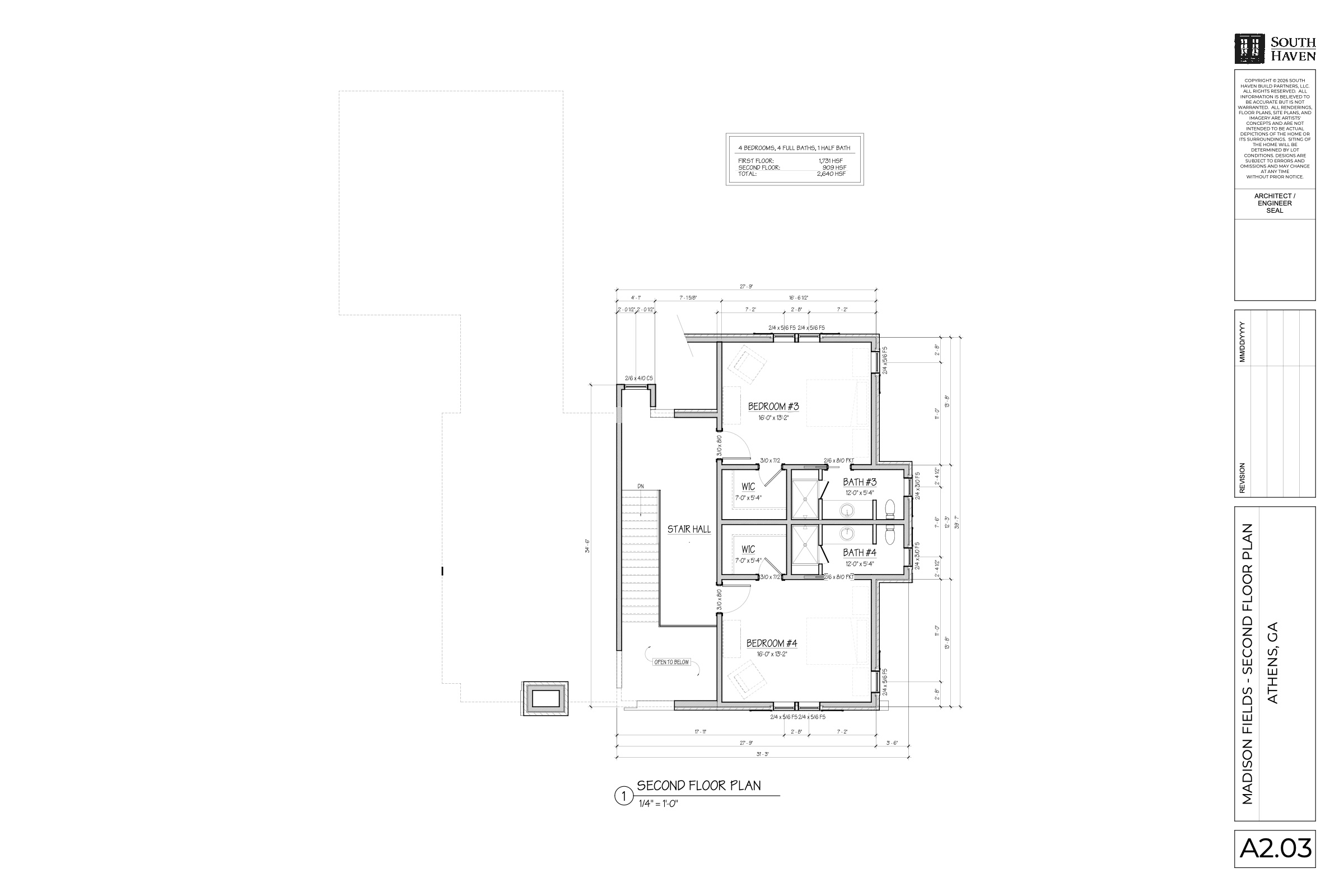 Cottage Four second floor plan