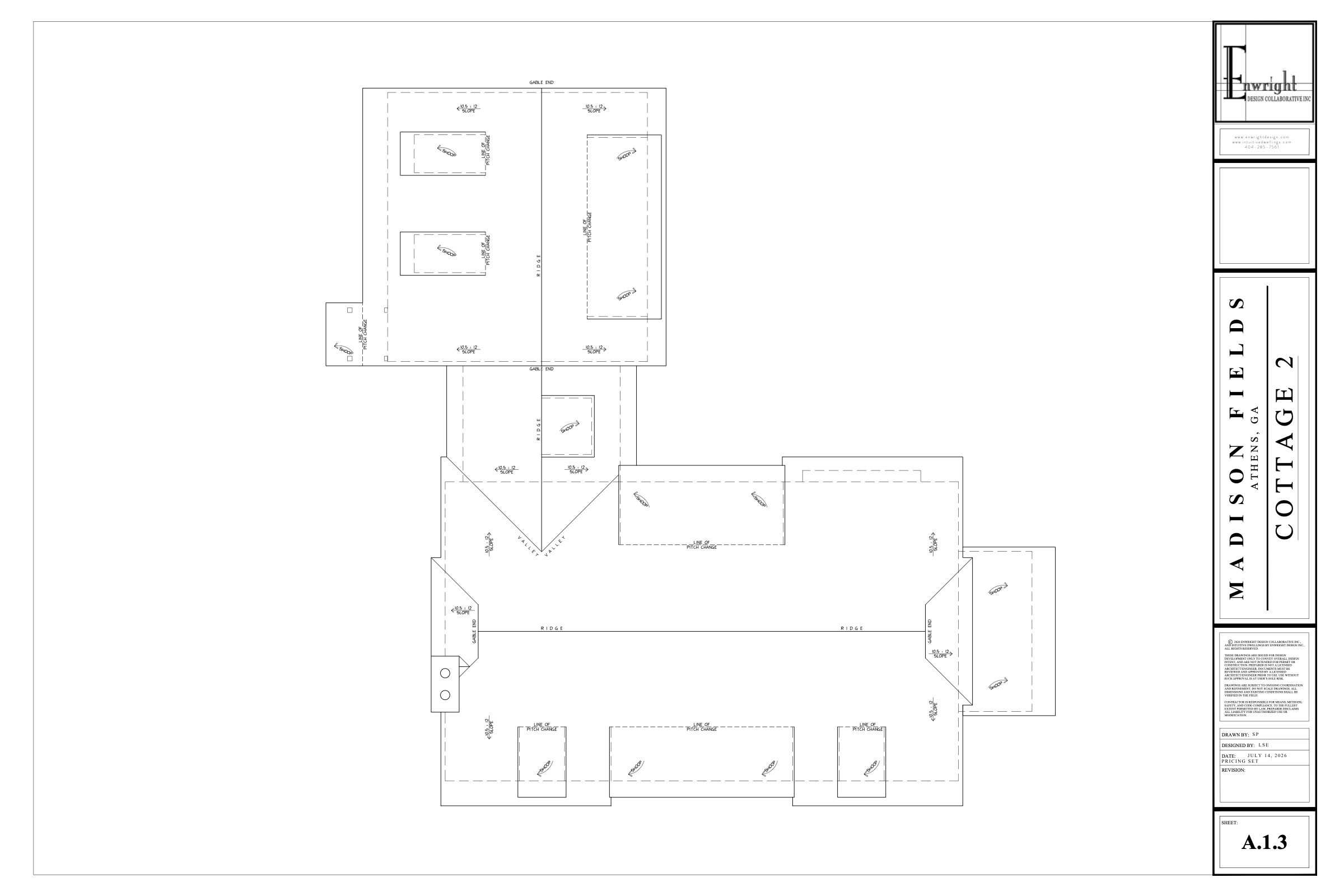 Cottage Two roof plan