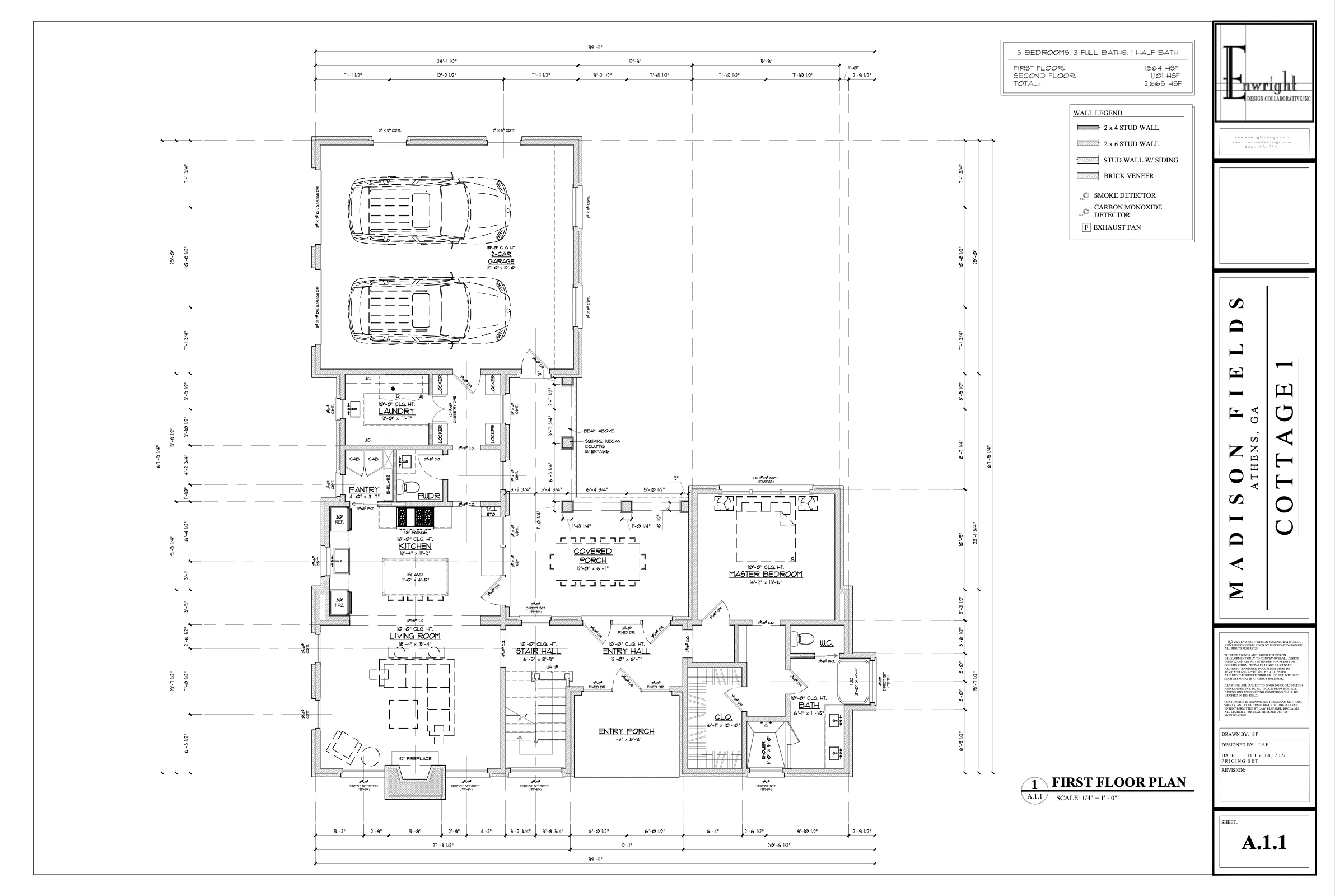 Cottage One first floor plan