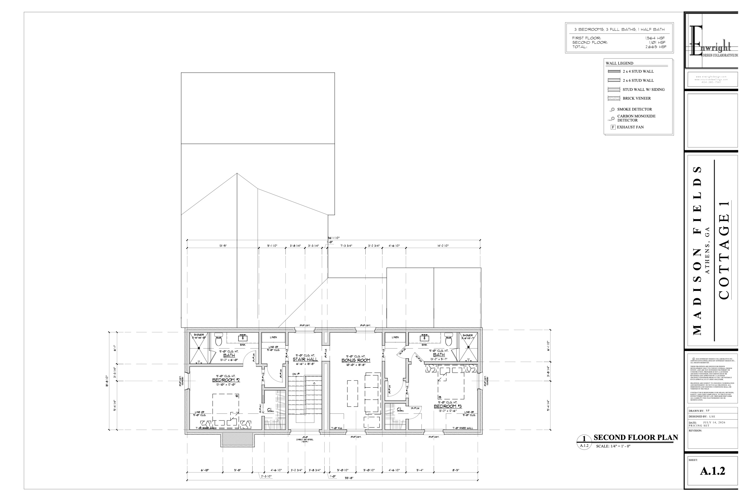 Cottage One second floor plan