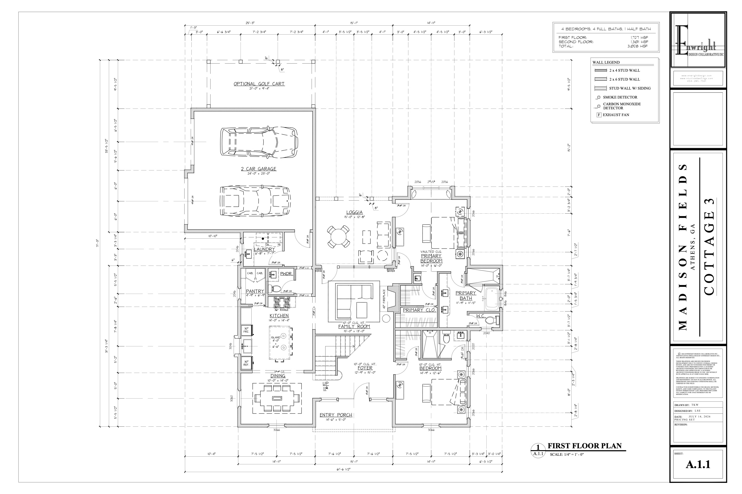 Cottage Three first floor plan