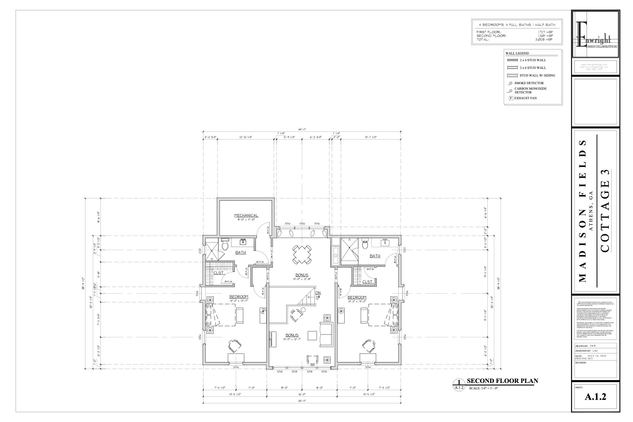 Cottage Three second floor plan