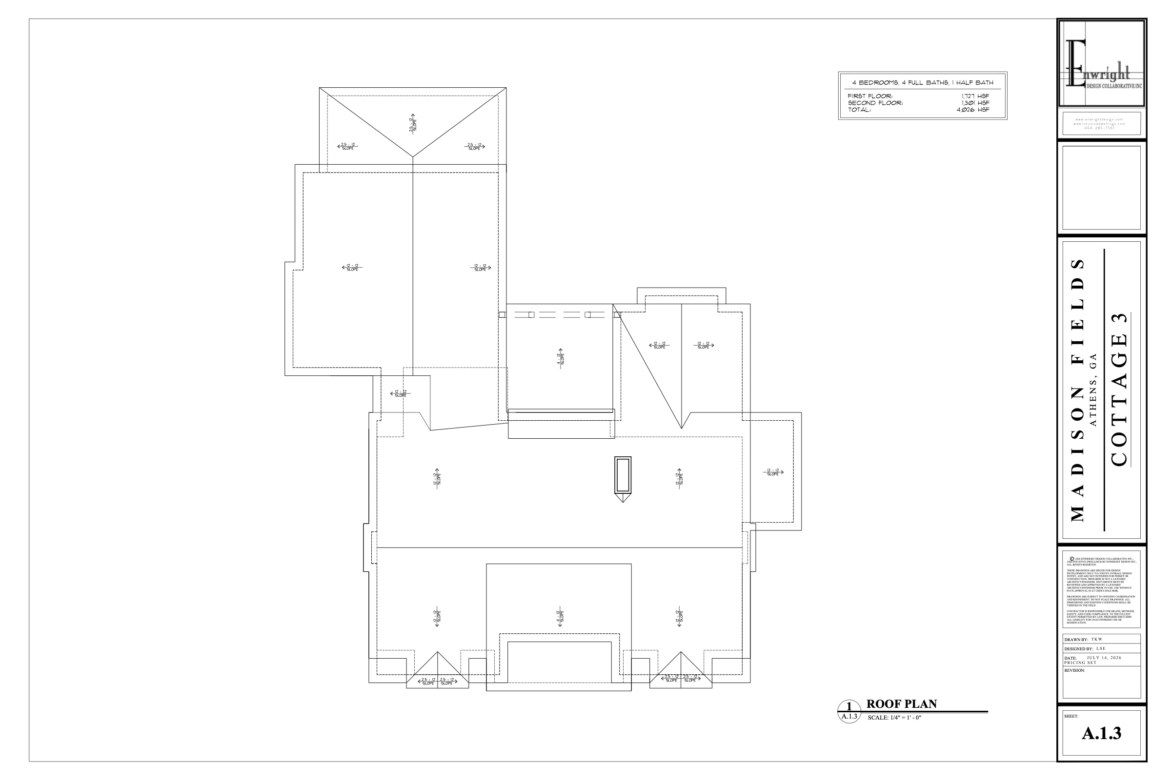 Cottage Three roof plan